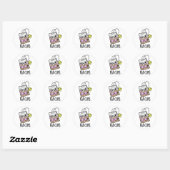 Grappige bh-puns voor theekopjes ronde sticker (Vel)