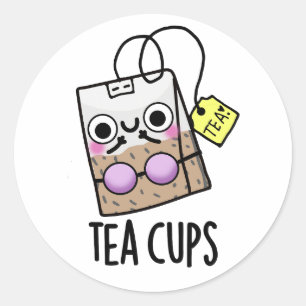 Grappige bh-puns voor theekopjes ronde sticker