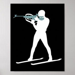 Grappige Biathlon Biatleet Schieten Skiën Doel SP Poster