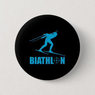Grappige Biathlon Target Sport Biatleet Schieten S Ronde Button 5,7 Cm