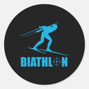 Grappige Biathlon Target Sport Biatleet Schieten S Ronde Sticker