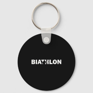 Grappige biatlon biatleet schiet skidoel sleutelhanger