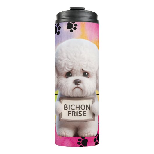 Grappige Bichon Frise Hond Thermosbeker (Voorkant)