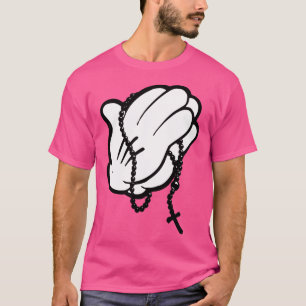 Grappige biddende handen t-shirt