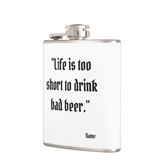 Grappige bier citaat hip fles heupfles (Links)