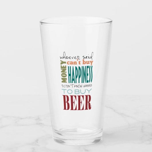 Grappige bier drinker humoristische feesttijd glas (Voorkant)