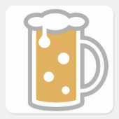 Grappige Bier Emoji Vierkante Sticker (Voorkant)
