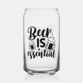 Grappige bier essentiële woordkunst  blikvorm glas (Achterkant)