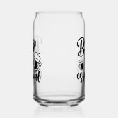 Grappige bier essentiële woordkunst  blikvorm glas (Links)