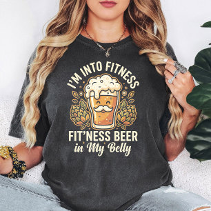 Grappige Bier Fitness Drinkende Humor Cadeau Quote T-shirt