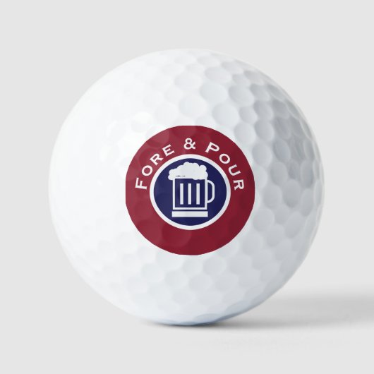 Grappige Bier Golfer Golfballen (Voorkant)