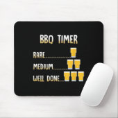 Grappige bier grillen BBQ Timer Muismat (Met muis)