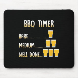 Grappige bier grillen BBQ Timer Muismat