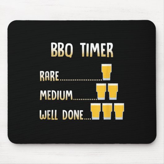 Grappige bier grillen BBQ Timer Muismat (Voorkant)