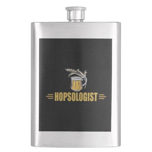 Grappige Bier Hopsoloog Heupfles (Voorkant)