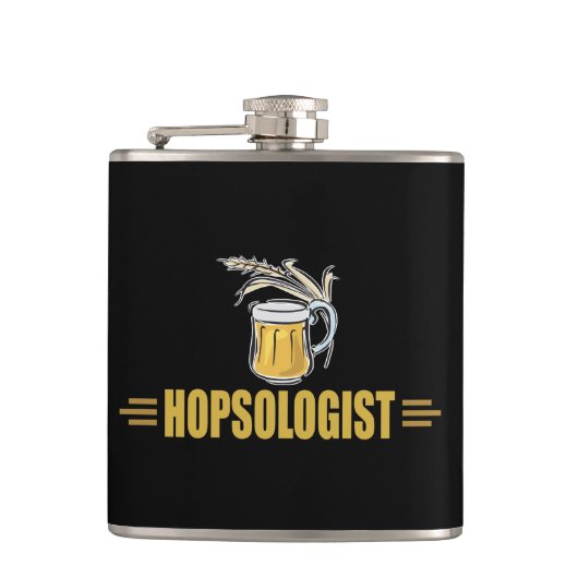 Grappige Bier Hopsoloog Heupfles (Voorkant)