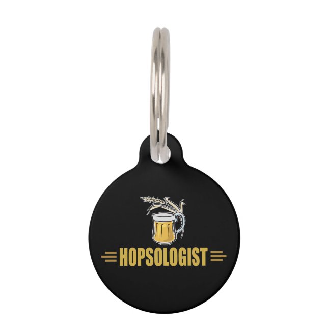 Grappige Bier Hopsoloog Huisdierpenning (Voorkant)