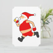 grappige bier kerstman kerst kaart (Staand voorkant)