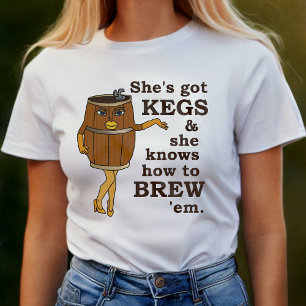 Grappige Bierbrouwer vaten Vrouw T-shirt