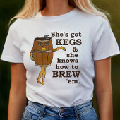Grappige Bierbrouwer vaten Vrouw T-shirt