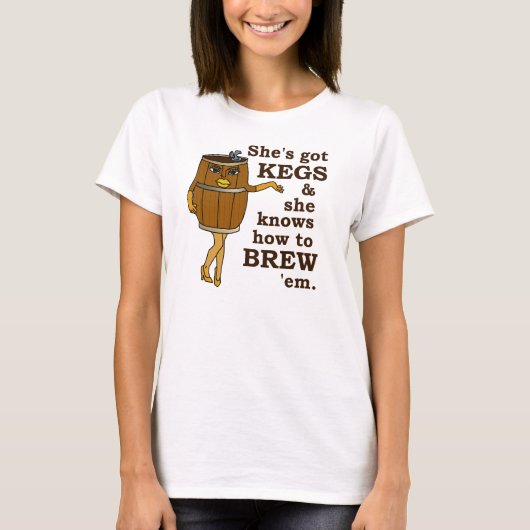 Grappige Bierbrouwer vaten Vrouw T-shirt (Voorkant)