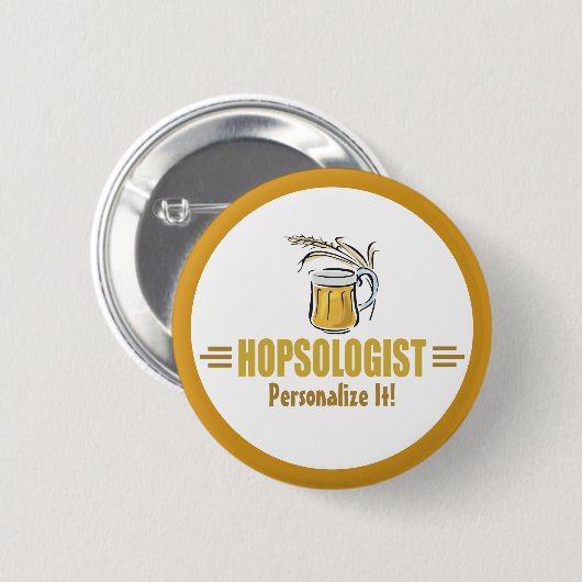 Grappige Bierdrinker Brouwende Bar Hopsoloog Ronde Button 5,7 Cm (Voorkant /achterkant)