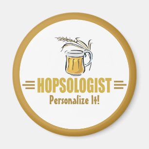 Grappige bierdrinker brouwt bar hopsologist magneet