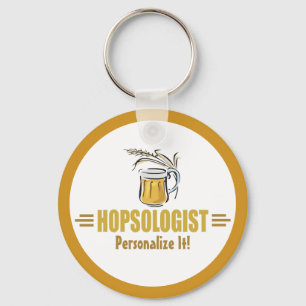 Grappige bierdrinker brouwt Bar Hopsologist Sleutelhanger