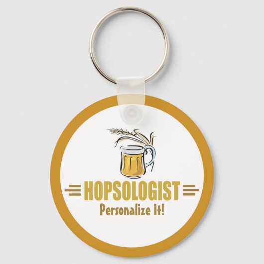 Grappige bierdrinker brouwt Bar Hopsologist Sleutelhanger (Voorkant)