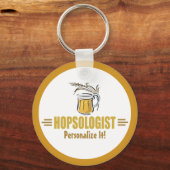 Grappige bierdrinker brouwt Bar Hopsologist Sleutelhanger (Voorkant)
