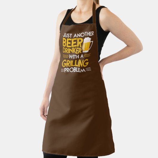 grappige bierdrinker grilling word art schort (Insitu)