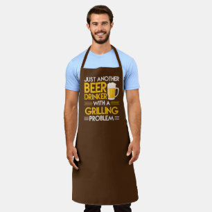 grappige bierdrinker grilling word art schort