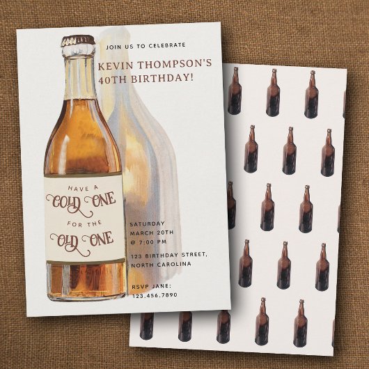 Grappige Bierfles Koude Oude Verjaardagsfeestje Kaart