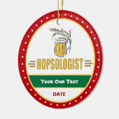 Grappige bierliefhebbers keramisch ornament (Links)
