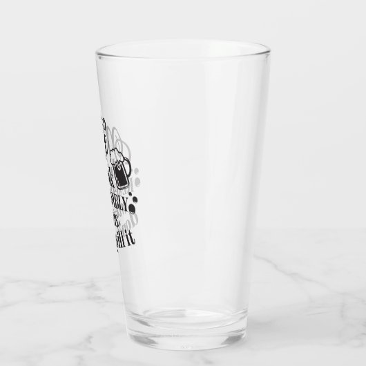 grappige bierliefhebbers woordkunst glas (Links)