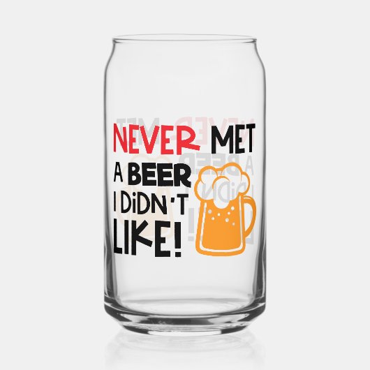 Grappige bierliefhebbers word art blikvorm glas (Voorkant)