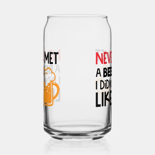 Grappige bierliefhebbers word art blikvorm glas (Links)