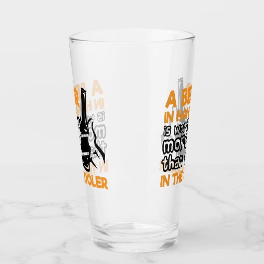 Grappige bierliefhebbers word art Glas (Links)
