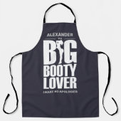 GRAPPIGE Big Booty Lover op ZWART Schort (Voorkant)