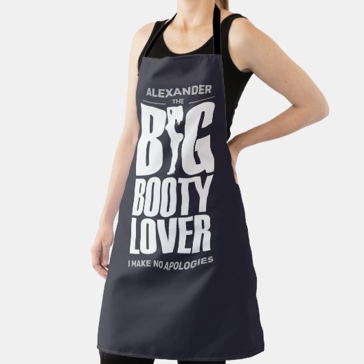 GRAPPIGE Big Booty Lover op ZWART Schort (Insitu)