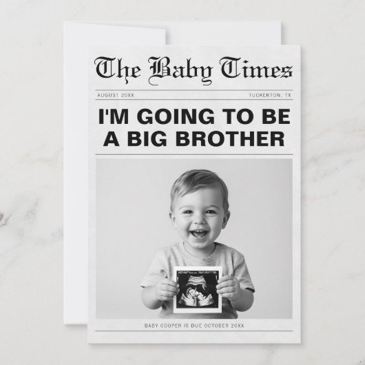 Grappige Big Brother krant zwangerschap Aankondiging (Voorkant)
