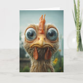 Grappige Big-Eyed Chicken Close-Up (Voorkant)