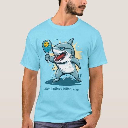 Grappige Big Fish pickleball T-shirt (Voorkant)