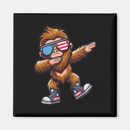 Grappige Big Foot Sasquatch 4 juli Magneet (Voorkant)