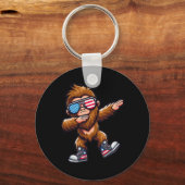 Grappige Big Foot Sasquatch 4 juli Sleutelhanger (Voorkant)