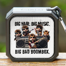 Grappige Big Hair Music Boombox Hamster Supergroep