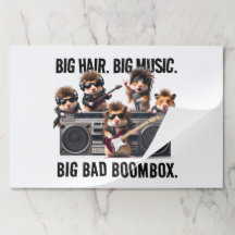 Grappige Big Hair Music Boombox Hamster Supergroep