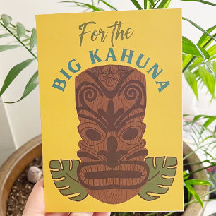 Grappige Big Kahuna Tiki Masker Vaderdag Kaart
