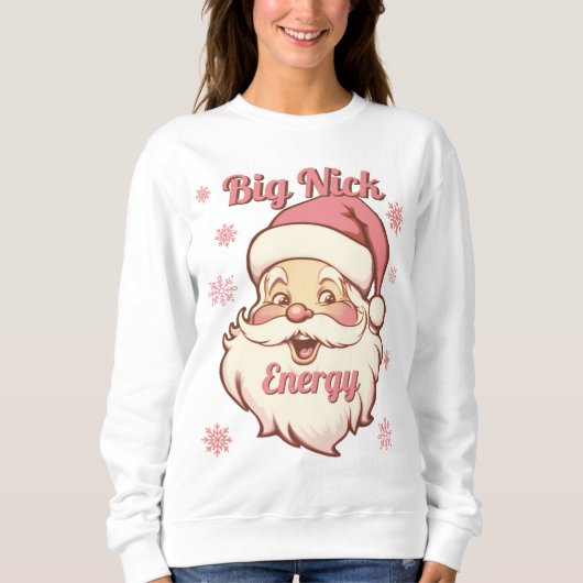 Grappige Big Nick Energy Retro Santa Trui (Voorkant)