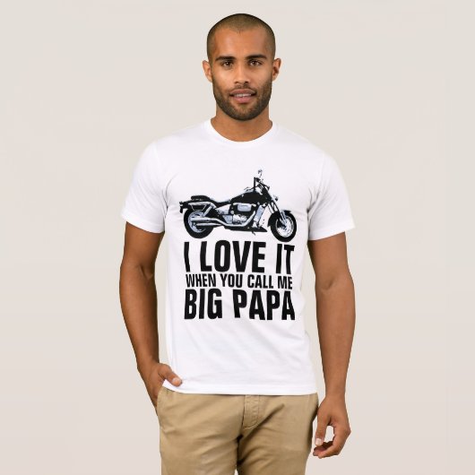 GRAPPIGE BIG PAPA MOTORFIETS MANNEN T-SHIRTS (Voorkant volledig)